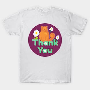 Cute Cat Thank You T-Shirt